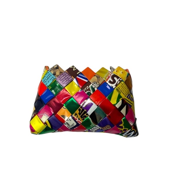 Handbags - Handcrafted Recycled Juice Boxes Small Coin Purse Colorful Fun Zip Zipper Bag